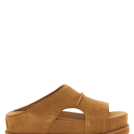 UGG Brown Leather Slides