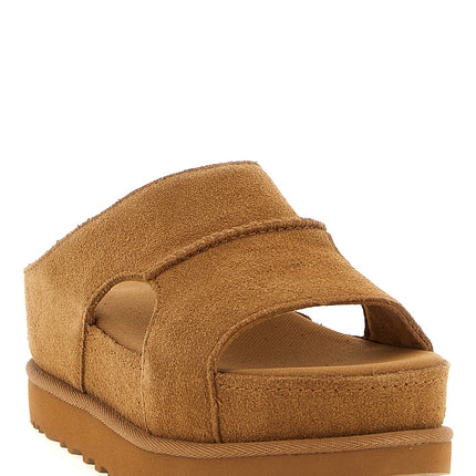 UGG Brown Leather Slides