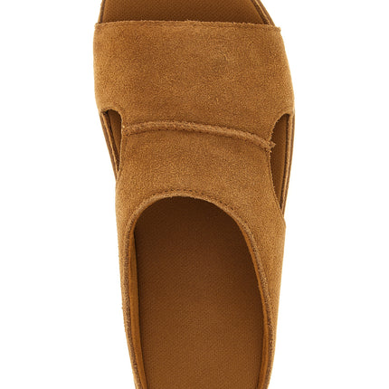 UGG Brown Leather Slides