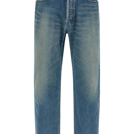 Saint Laurent Blue Cotton Straight-Leg Jeans