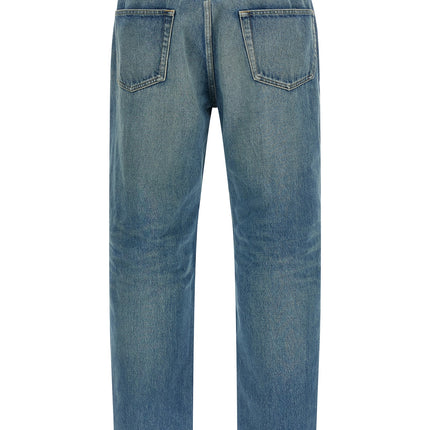 Saint Laurent Blue Cotton Straight-Leg Jeans