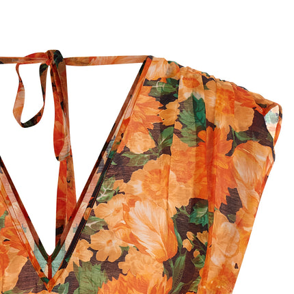 PINKO Orange Lyocell Pattern Shirt