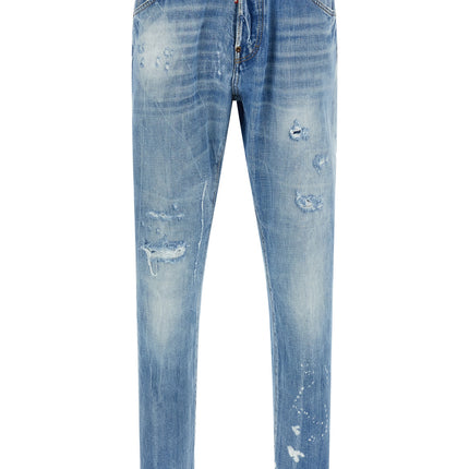 Dsquared² Blue Cotton Straight-Leg Jeans