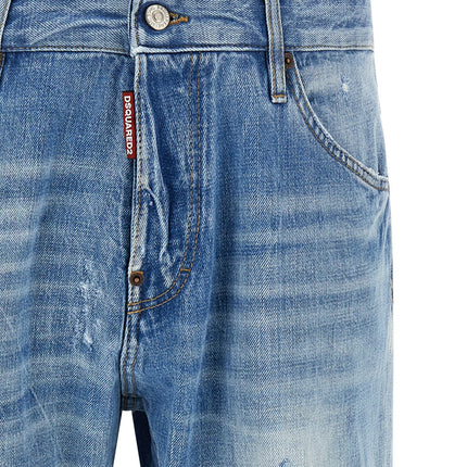 Dsquared² Blue Cotton Straight-Leg Jeans