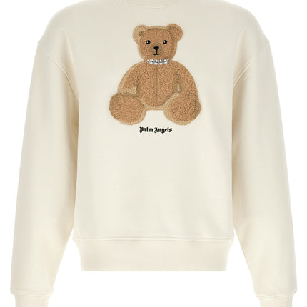 Palm Angels White Cotton Sweatshirt
