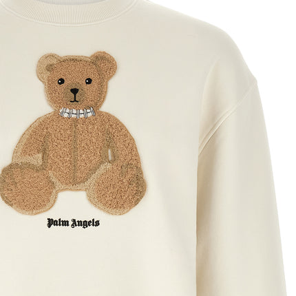 Palm Angels White Cotton Sweatshirt