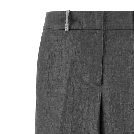 Peserico Gray Linen Casual Pants