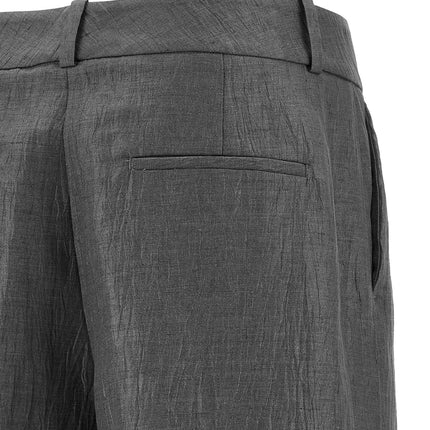Peserico Gray Linen Casual Pants