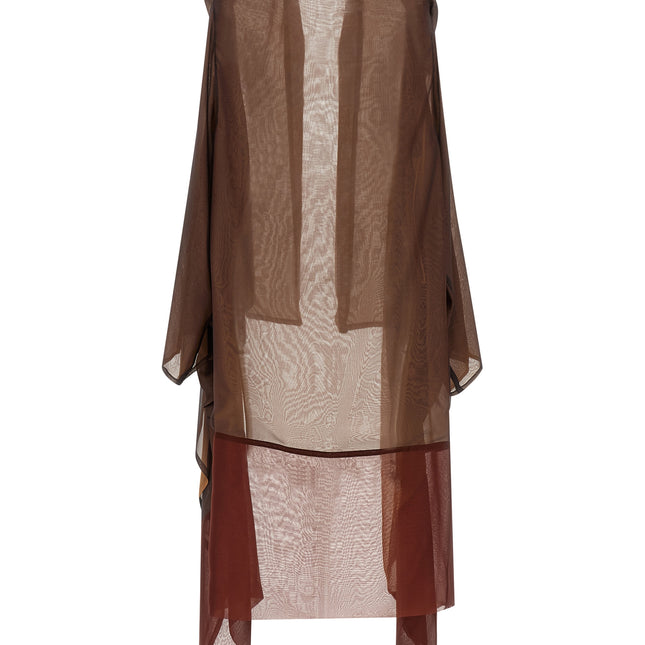 Alberta Ferretti Brown Silk Cardigan