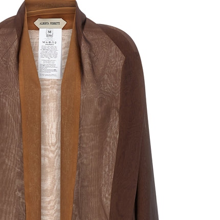 Alberta Ferretti Brown Silk Cardigan