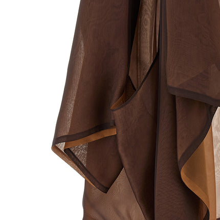 Alberta Ferretti Brown Silk Cardigan