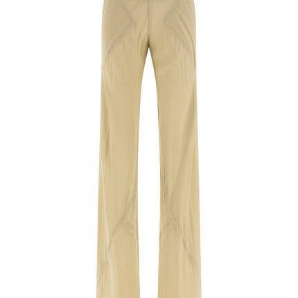Rick Owens Beige Silk Flared Pants