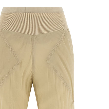 Rick Owens Beige Silk Flared Pants
