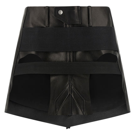 Rick Owens Black Calfskin Long Skirt
