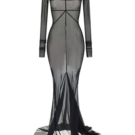 Rick Owens Black Nylon Long Dress