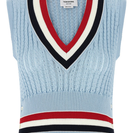 Thom Browne Blue Cotton Sleeveless Jacket
