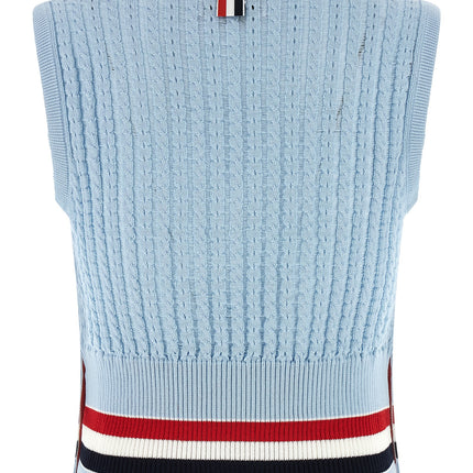 Thom Browne Blue Cotton Sleeveless Jacket