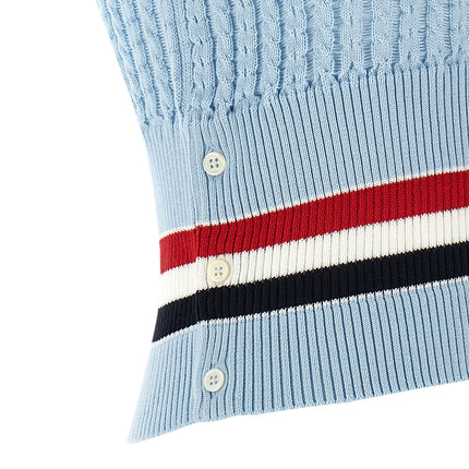 Thom Browne Blue Cotton Sleeveless Jacket