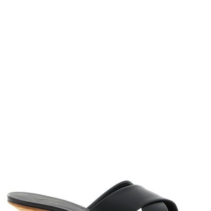 VICINI Black Calfskin Mid Heel Pumps