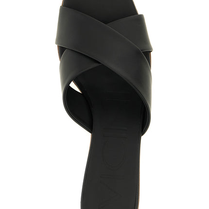 VICINI Black Calfskin Mid Heel Pumps