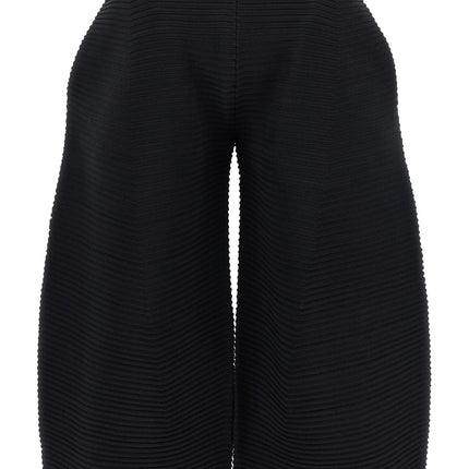 Issey Miyake Black Polyester Cropped Pants
