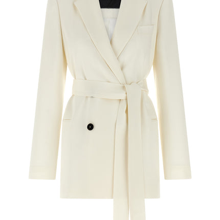 Kiton White Silk Blazer