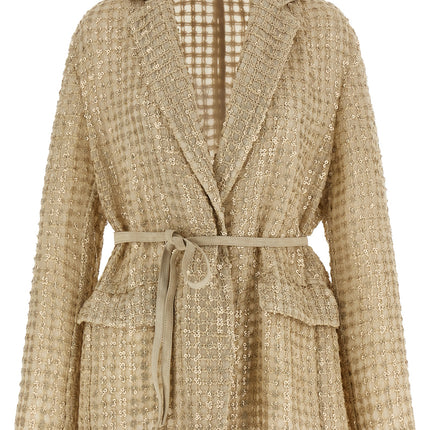 Brunello Cucinelli Beige Silk Blazer