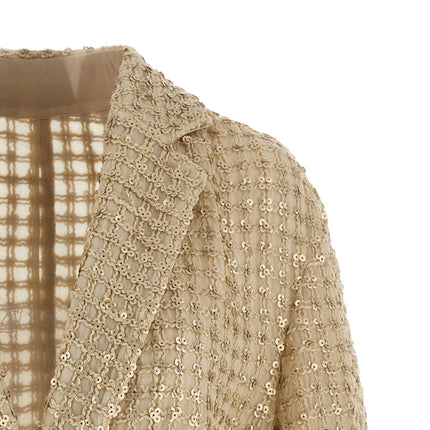 Brunello Cucinelli Beige Silk Blazer