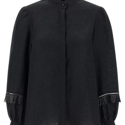Kiton Black Linen Blouse