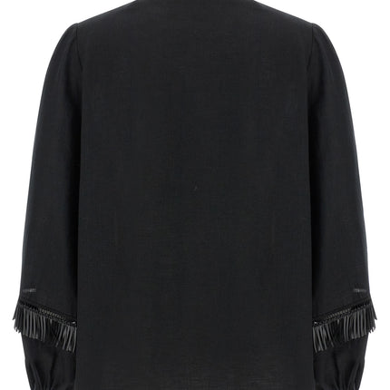 Kiton Black Linen Blouse