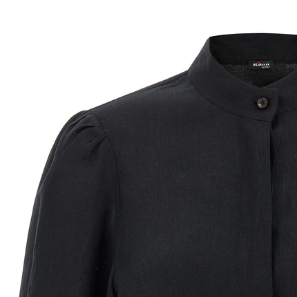 Kiton Black Linen Blouse