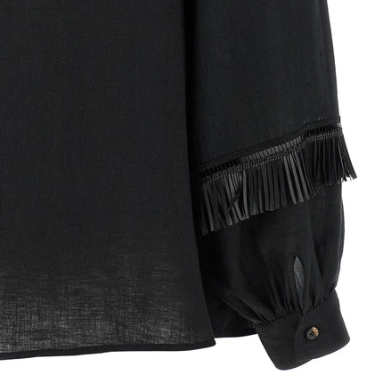 Kiton Black Linen Blouse