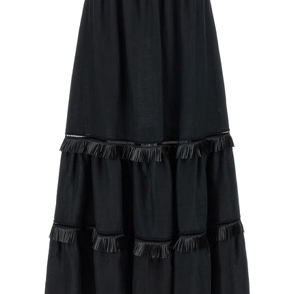 Kiton Black Linen Mini Skirt