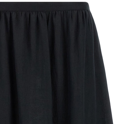 Kiton Black Linen Mini Skirt