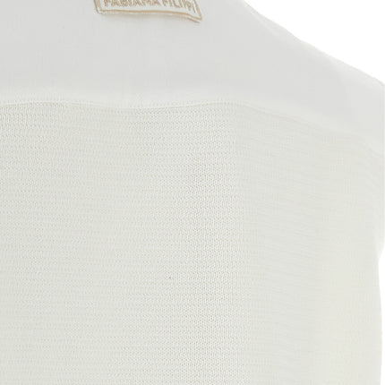 Fabiana Filippi White Cotton Sleeveless Jacket