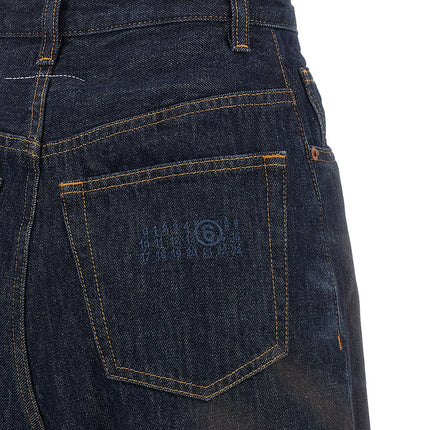 MM6 Maison Margiela Blue Cotton High-Waisted Jean