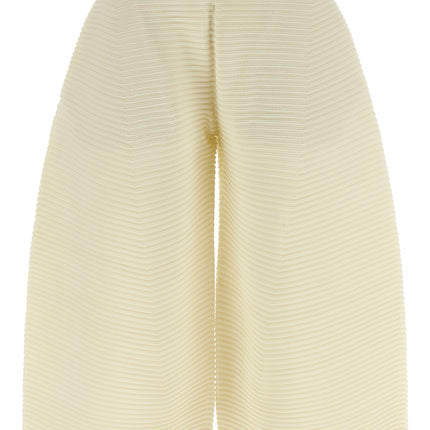 Issey Miyake White Polyester Cropped Pants
