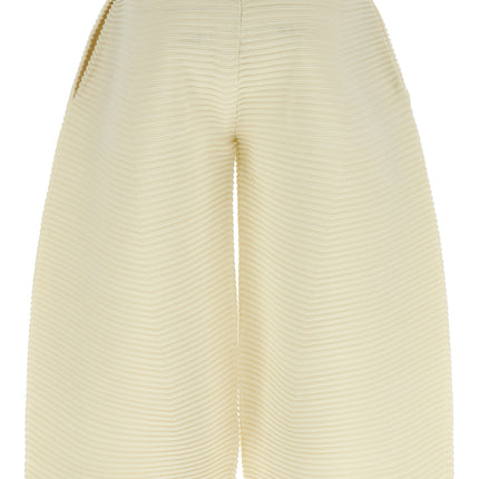 Issey Miyake White Polyester Cropped Pants