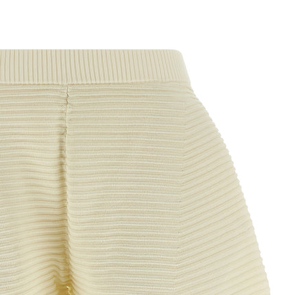 Issey Miyake White Polyester Cropped Pants