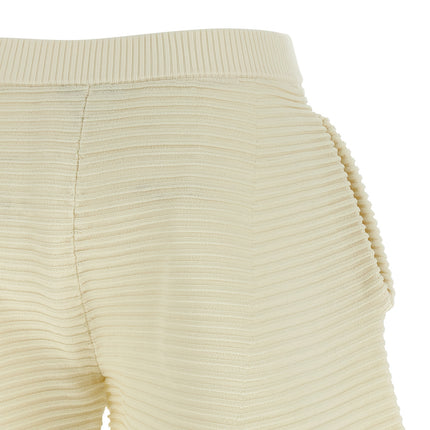 Issey Miyake White Polyester Cropped Pants