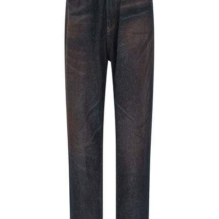 MM6 Maison Margiela Blue Cotton Straight-Leg Jeans
