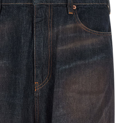MM6 Maison Margiela Blue Cotton Straight-Leg Jeans