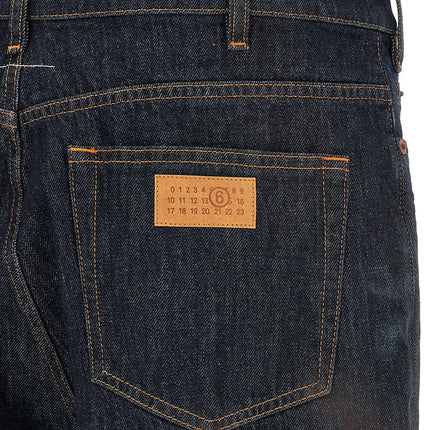 MM6 Maison Margiela Blue Cotton Straight-Leg Jeans