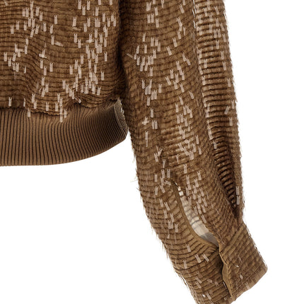 Brunello Cucinelli Brown Silk Cardigan