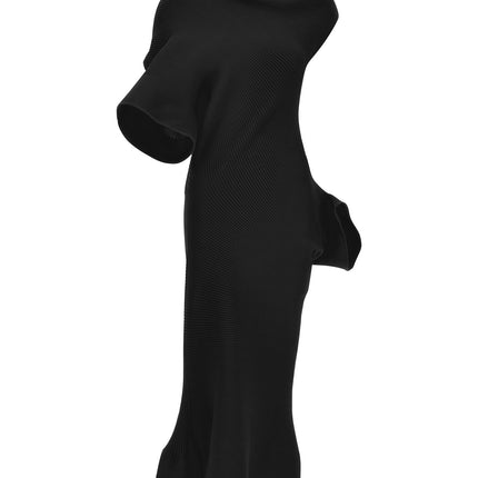 Issey Miyake Black Polyester Midi Dress