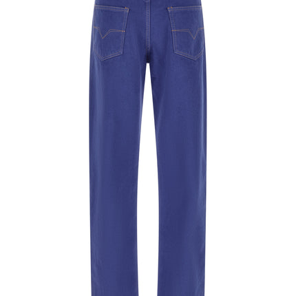 Versace Blue Cotton Straight-Leg Jeans