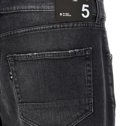 Department 5 Black Cotton Cropped Jeans