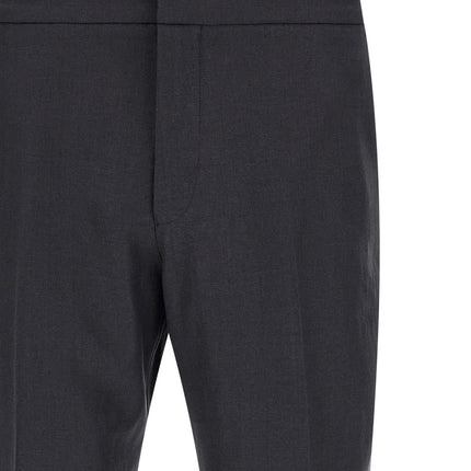 ZEGNA Blue Linen Dress Pants
