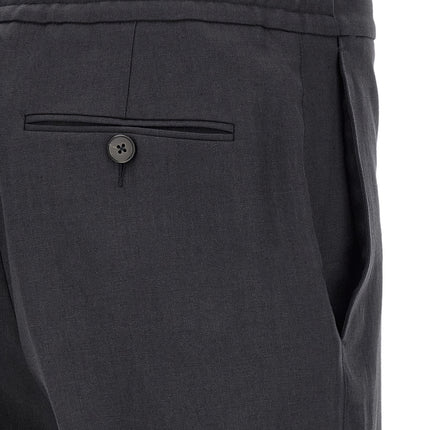 ZEGNA Blue Linen Dress Pants