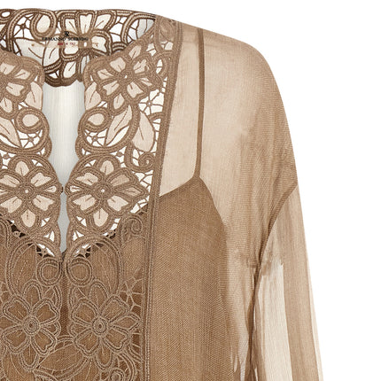 Ermanno Scervino Beige Silk Blouse